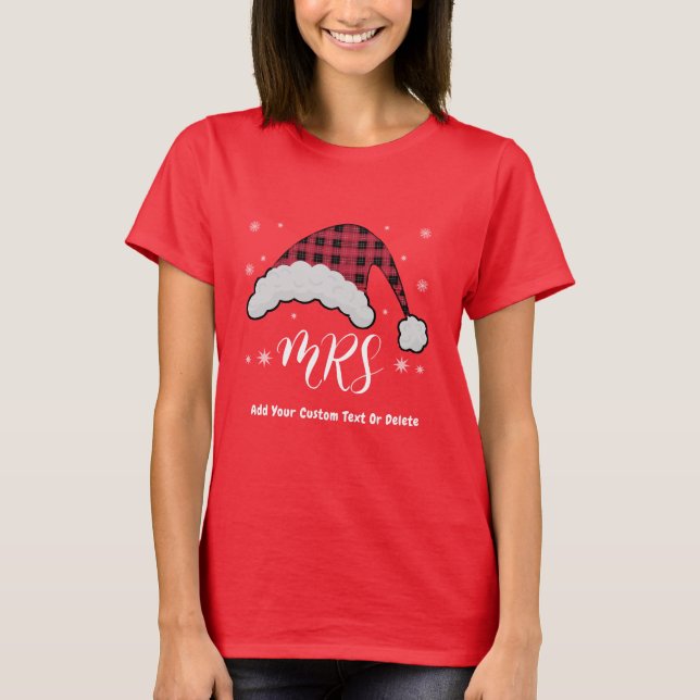 Camiseta Senhora Papai Noel Natal Casais Pijamas Combinando (Frente)