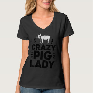Camiseta Senhora Porca Louca Fazenda de Porcos Avicultor