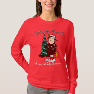 Camiseta 'Senhora um Natal louco do gato