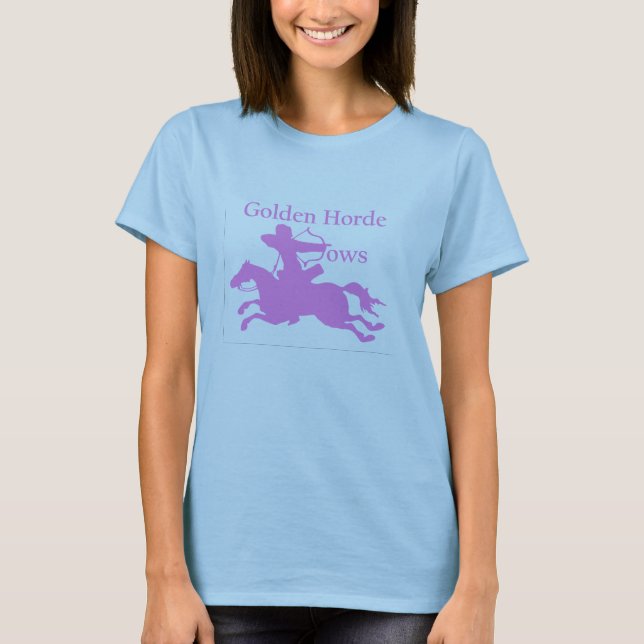 Camiseta Senhoras Arcos de Cavalo Ouro T (Frente)