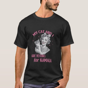 Camiseta Senhoras de Gato Retro Engraçadas para Kamala Harr