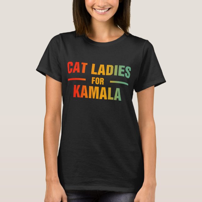 Camiseta Senhoras De Gatos Para Kamala (Frente)