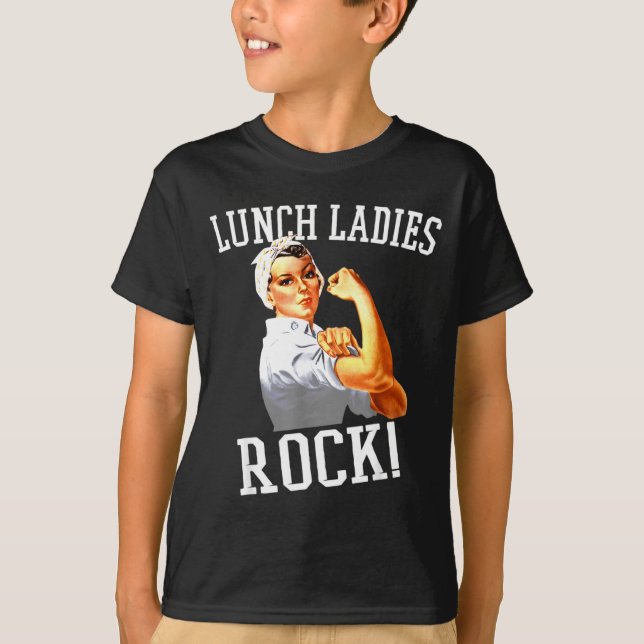 Camiseta Senhoras do Almoço Retro Rock Funcionária da Cafet (Frente)