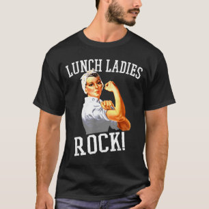 Camiseta Senhoras do Almoço Retro Rock Trabalhadora de Cafe