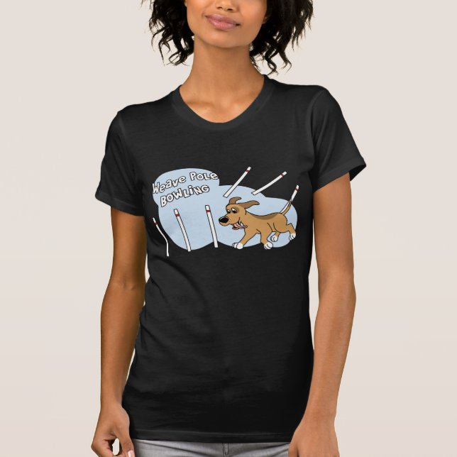 Camiseta Senhoras engraçadas da agilidade do cão de Pólos (Frente)