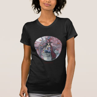 Camiseta Senhoras Gato Bruxa de Halloween