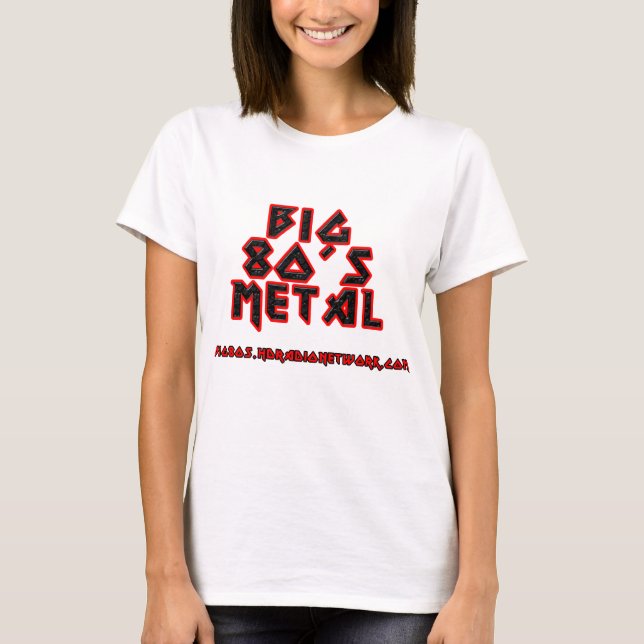 Camiseta Senhoras grandes T do metal do anos 80 (Frente)