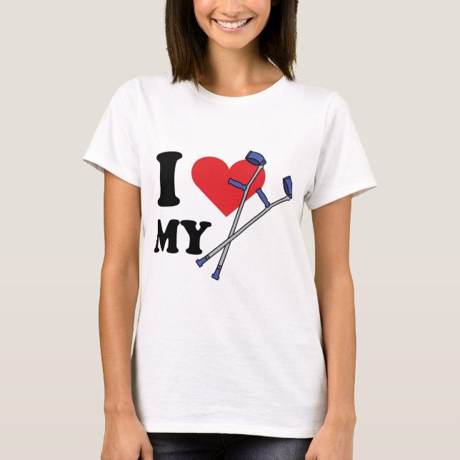 Camiseta Senhoras T do amor da muleta (Frente)