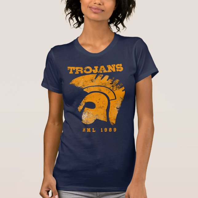 Camiseta Senhoras V profundo Trojan (Frente)