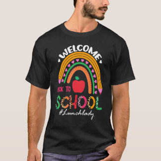 Camiseta Senhorita Almoço Bem-vindo de Volta à Escola Arco-