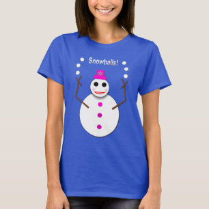 Camiseta Senhorita de Natal Fazendo Malabarismo com as bola