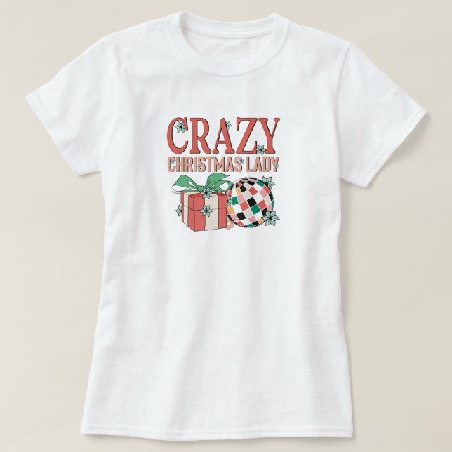 Camiseta Senhorita Natal Louco Festivo  (Frente do Design)