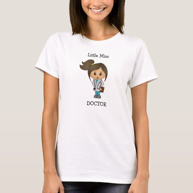 Camiseta Senhorita pequena doutor - Brunette bonito (Frente)