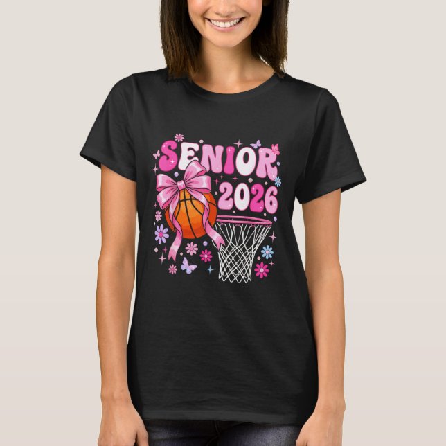 Camiseta Senior 2026 class of 2026 basketball coquette bow (Frente)