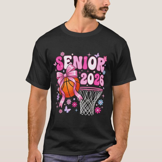 Camiseta Senior 2026 class of 2026 basketball coquette bow (Frente)