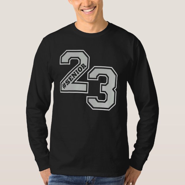 CAMISETA SENIOR 23 SENIOR 2023 RETRO WHITE & GRAY GRAD SWAG (Frente)