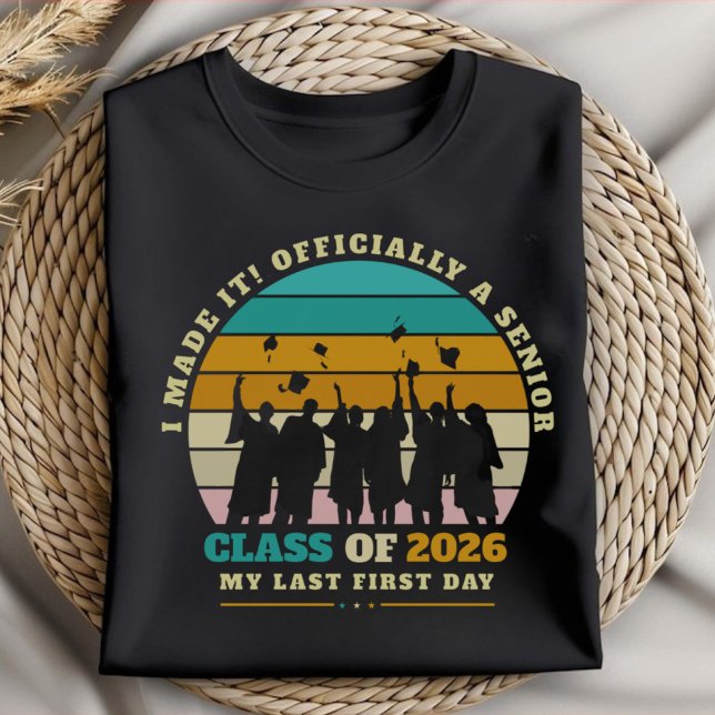 Camiseta Senior Class of 2026 Last First Day Retro Sunset (Criador carregado)