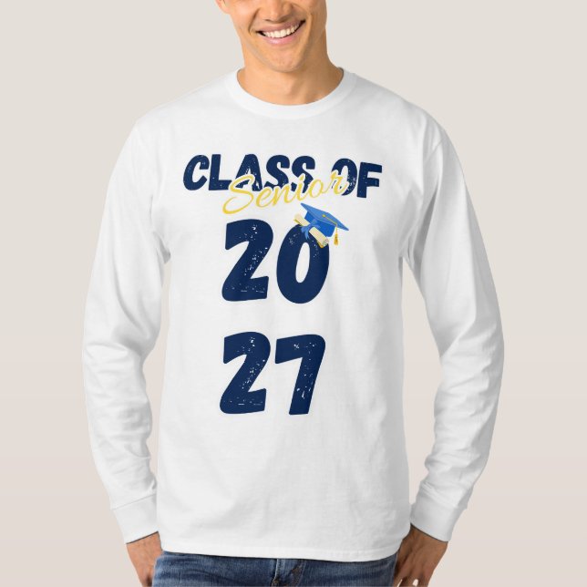 Camiseta Senior Class of 2027 Graduation Retro Typography (Frente)