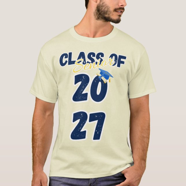 Camiseta Senior Class of 2027 Graduation Retro Typography (Frente)