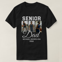 Camiseta Senior Dad Basketball Photo Collage Custom Name