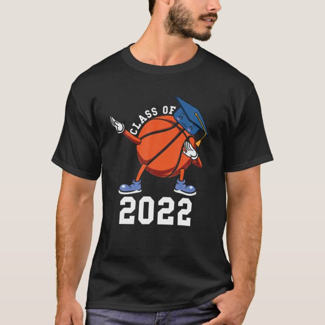 Camiseta Senior Grads Class Of 2022 Basketball Dabbing Grad (Frente)