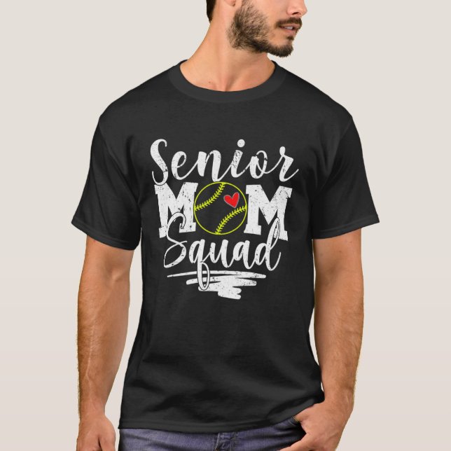 Camiseta Senior Softball Mom Squad Game Day Vibes Mother s  (Frente)