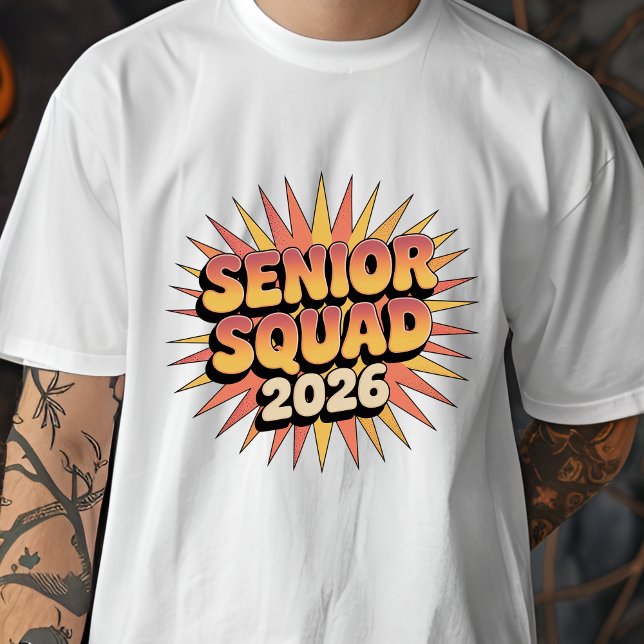 Camiseta Senior Squad 2026 Retro Graduation Class of 2026 (Criador carregado)
