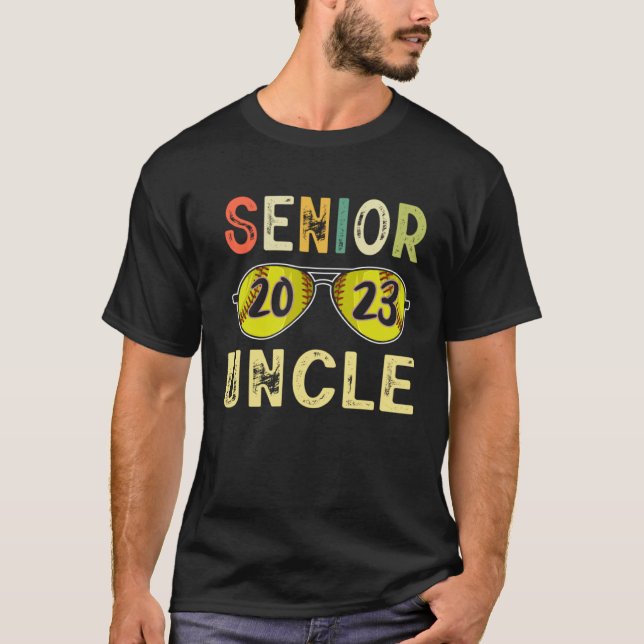 Camiseta Senior Uncle 2023 Uncle Proud Softball Senior Grad (Frente)