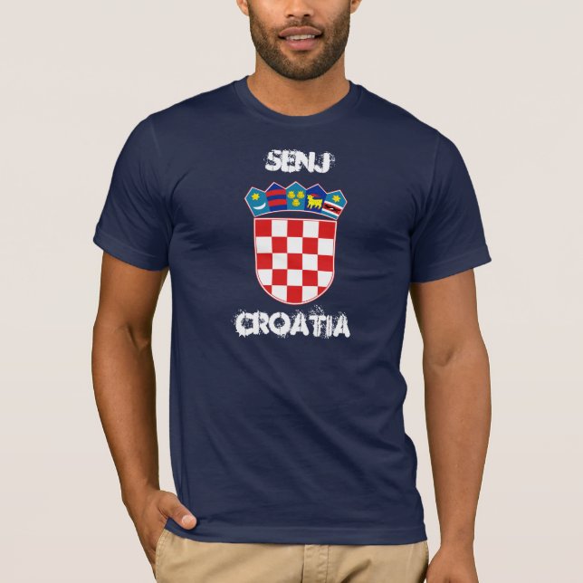 Camiseta Senj, Croácia com casaco de armas (Frente)