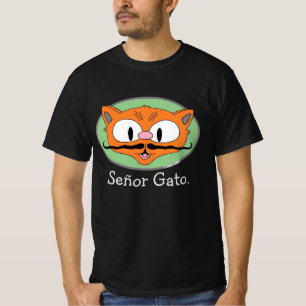 Camiseta Señor Gato™ Bigode de Desenho Animado Gato Cara