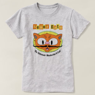 Camiseta Señor Gato™ O Debonair Mustachio'd Cat!