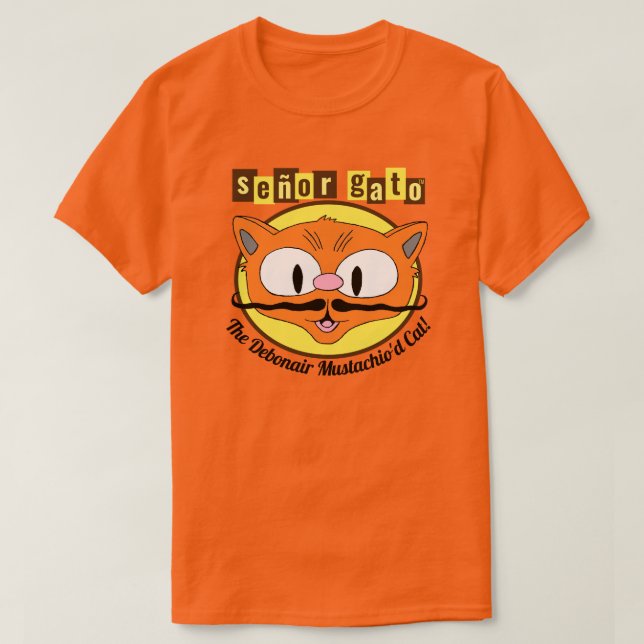 Camiseta Señor Gato™, o Gato de bigode de bigode de bigode  (Frente do Design)