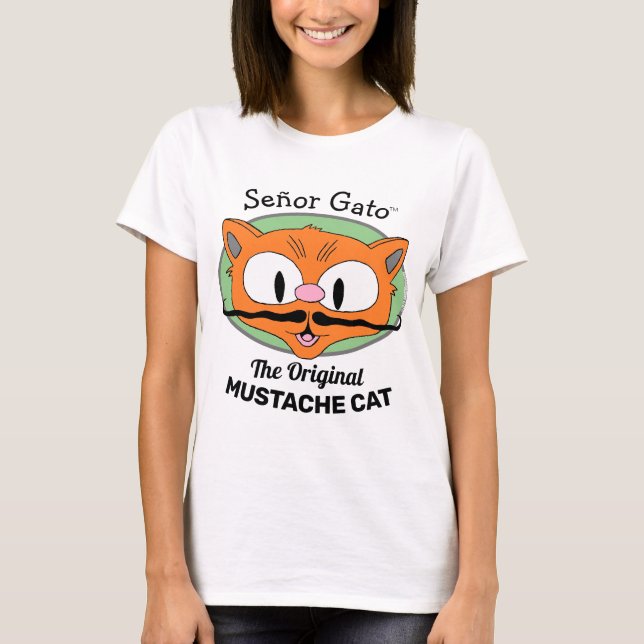 Camiseta Señor Gato™ o Gato Original do bigode (Frente)