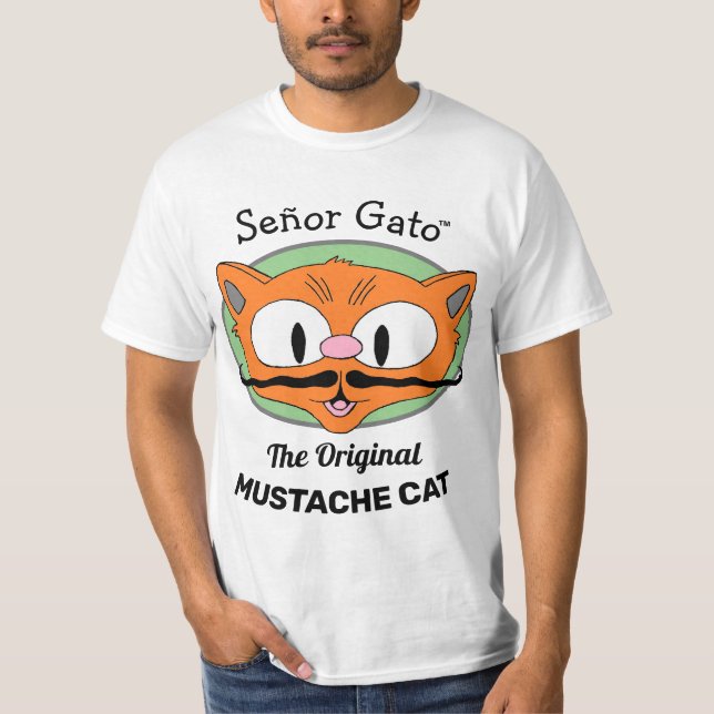 Camiseta Señor Gato™ o Gato Original do bigode (Frente)