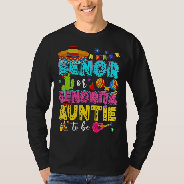 Camiseta Senora Ou Senhora Tia Para Ser Gênero Revela Cinco (Frente)