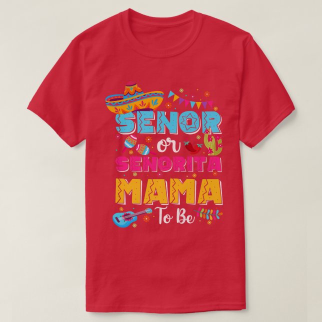 Camiseta Senora Ou Senhorita Mama Para Ser Sexo Revelem Cin (Frente do Design)