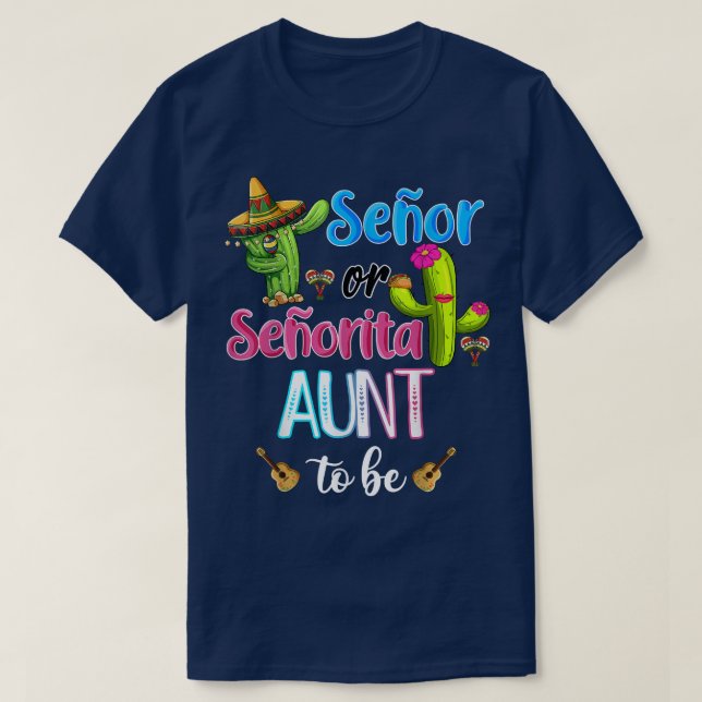 Camiseta Senora Ou Senhorita Tia Meican Fiesta - Revelação  (Frente do Design)