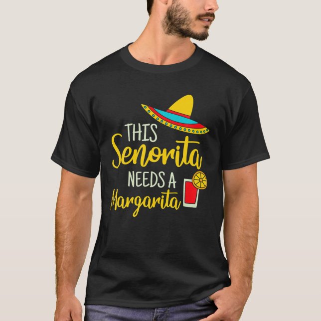 Camiseta Senorita Margarita Mexicana Fiesta Funny Cinco De  (Frente)