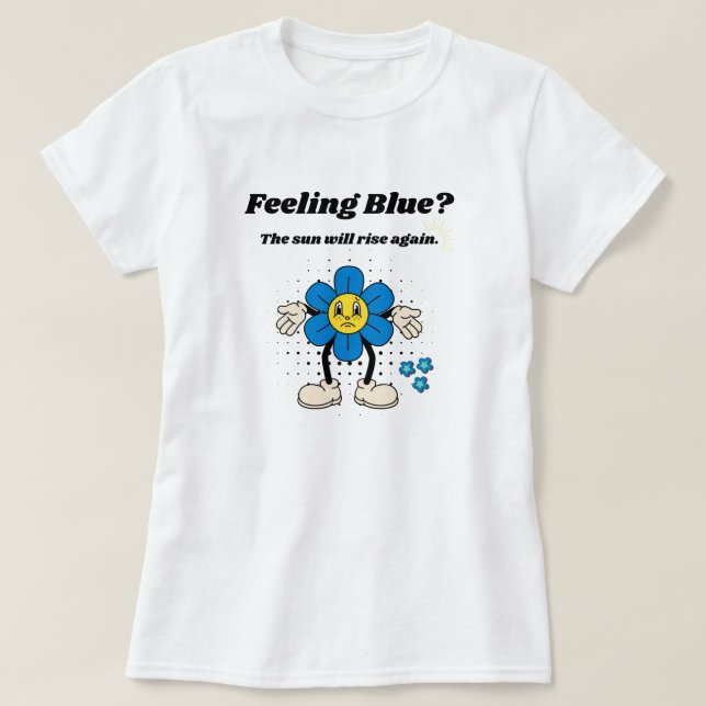 Camiseta Sensação de flor azul por inpiração (Frente do Design)