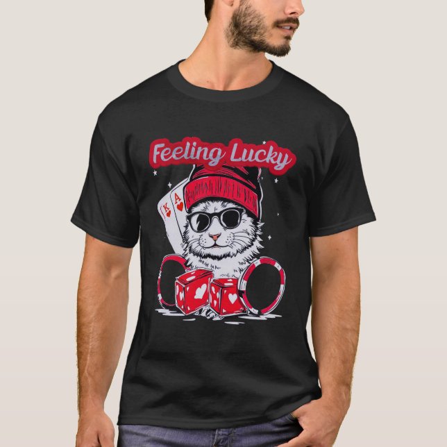 Camiseta Sensação de sorte - Legal Cat Casino Vibes (Frente)