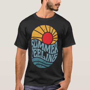 Camiseta Sensação de verão fascinante retro sol verão