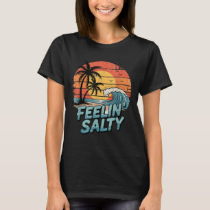 Camiseta Sensação Engraçada Praia Salgada Férias de Verão V