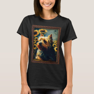 Camiseta Sensateado Pintando Flor de Girassol Mãe Mulheres