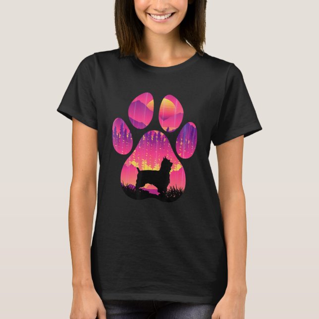 Camiseta Sensateado, Terrier Paw Mãe Pai Mulheres Homens (Frente)