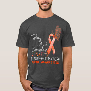 Camiseta Sensibilização ADHD Apoio a Minha Borboleta Herói