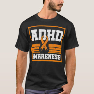 Camiseta Sensibilização ADHD Hiperatividade Laranja Fita Im