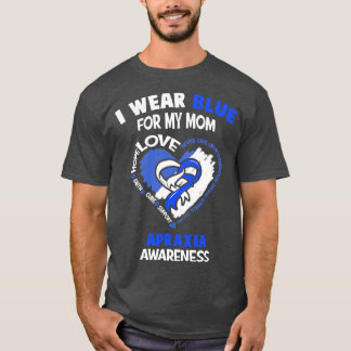 Camiseta Sensibilização Apraxia Eu Visto Azul Para Minha Co