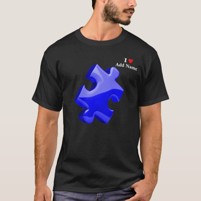 Camiseta Sensibilização Autismo Mostra Quebra-cabeça Azul P (Frente)