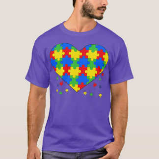 Camiseta Sensibilização autista Peças de Quebra-cabeça para