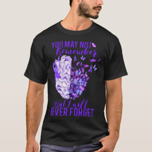 Camiseta Sensibilização Cérebro Roxo Fita Não Se Lembra